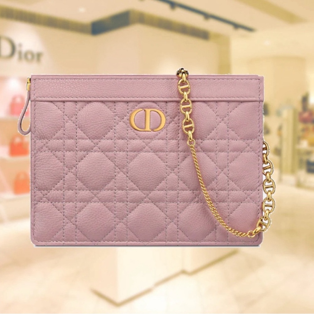 Christian Dior Caro Pouch/Cross Body/WOC Peony Pink